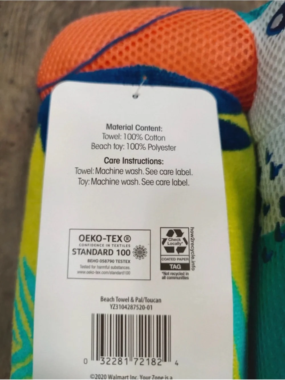 Your Zone beach towel and Water Friendly Plush Toy Toucan